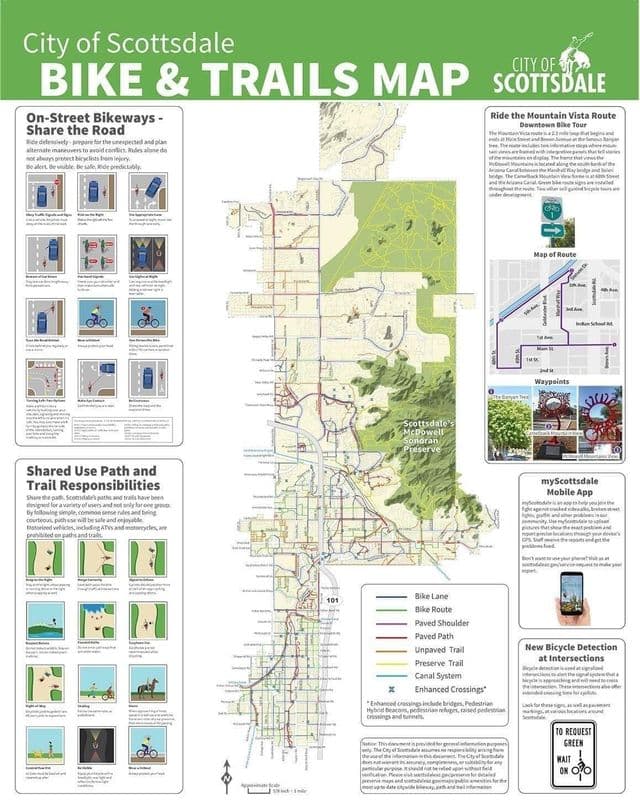 Plan des pistes cyclables de Phoenix