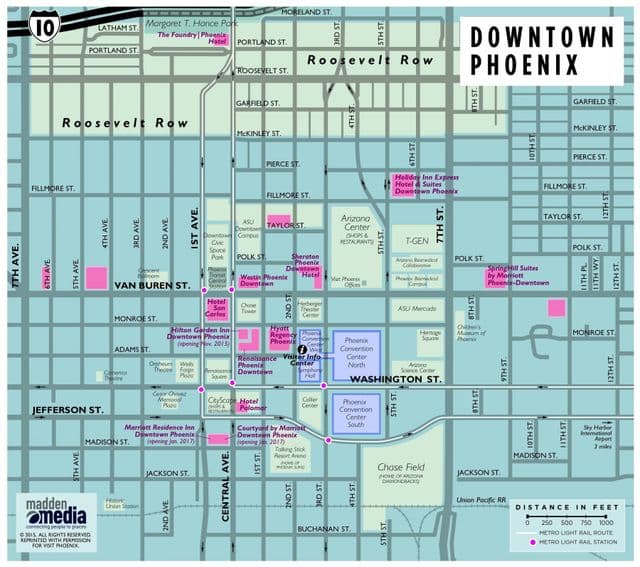 Plan du centre ville de Phoenix