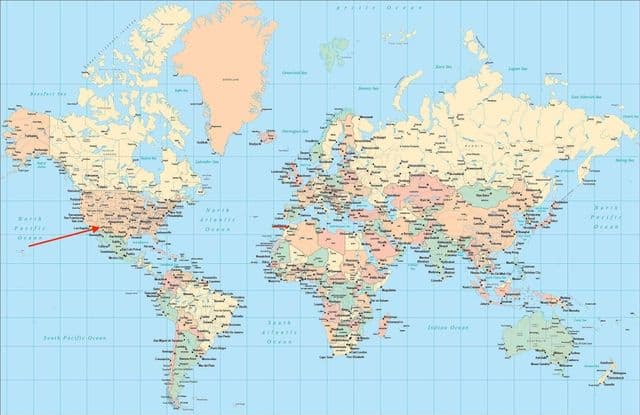 Ville de Phoenix sur la carte du monde