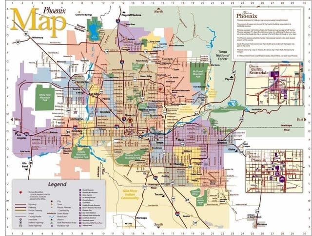 Plan des monuments de Phoenix