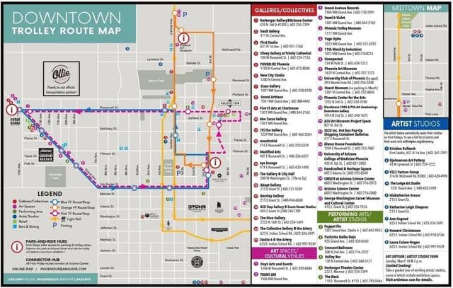 Plan des stations trolley de Phoenix