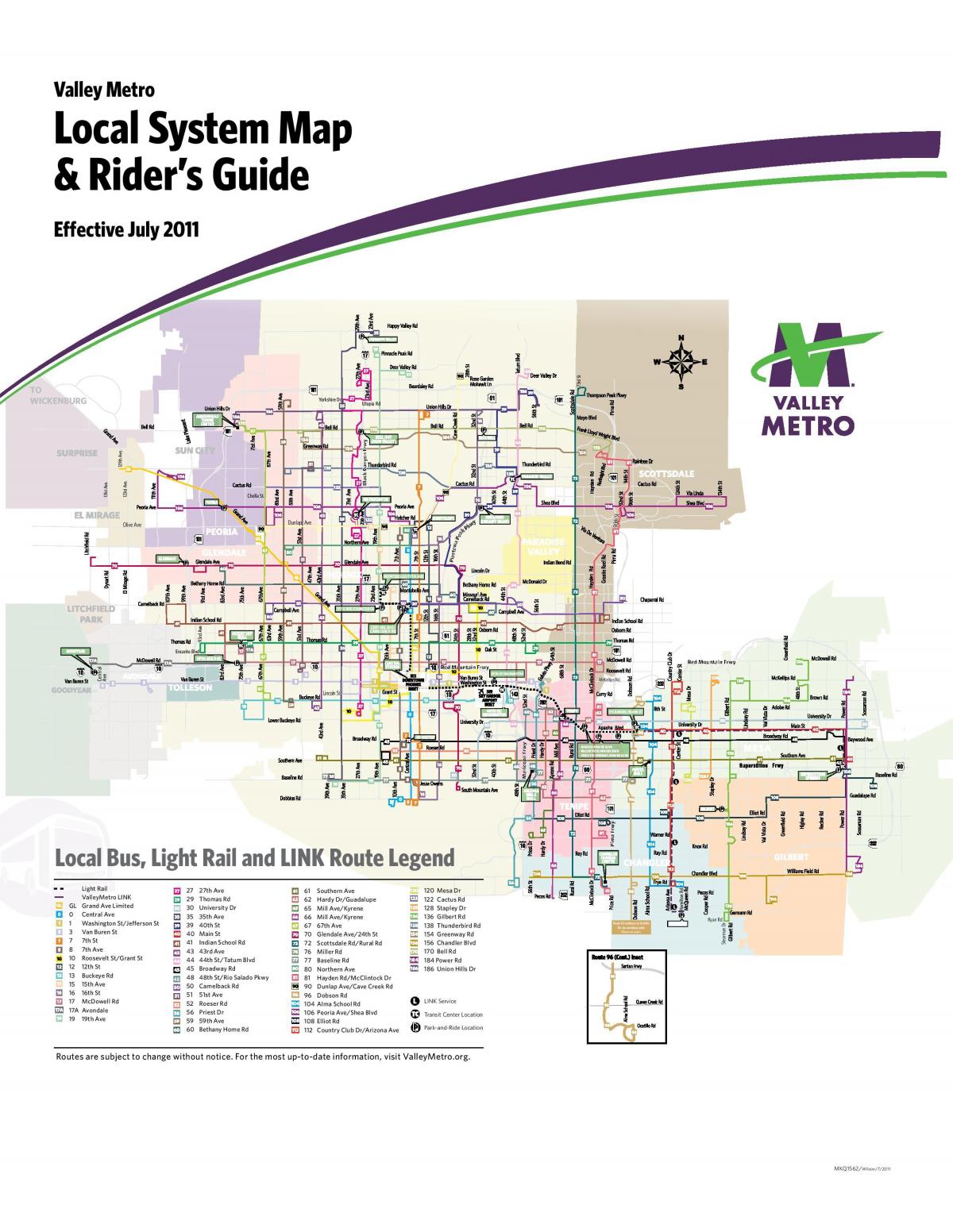 Plan des stations bus de Phoenix