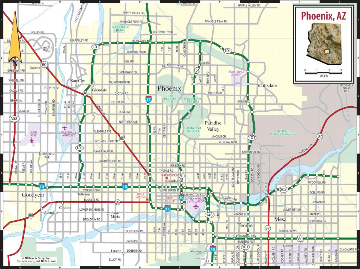 Plan des routes de Phoenix