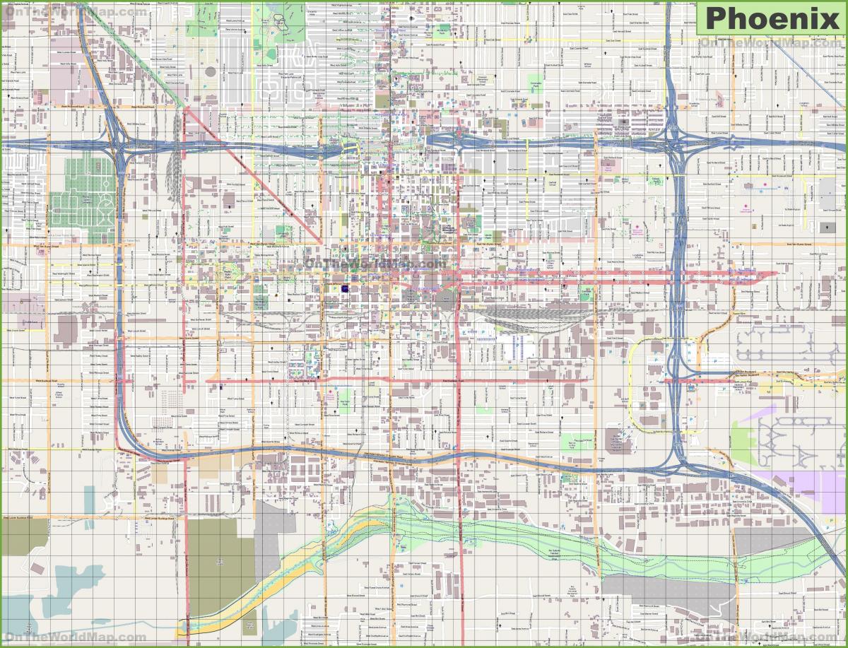 Plan des rues de Phoenix