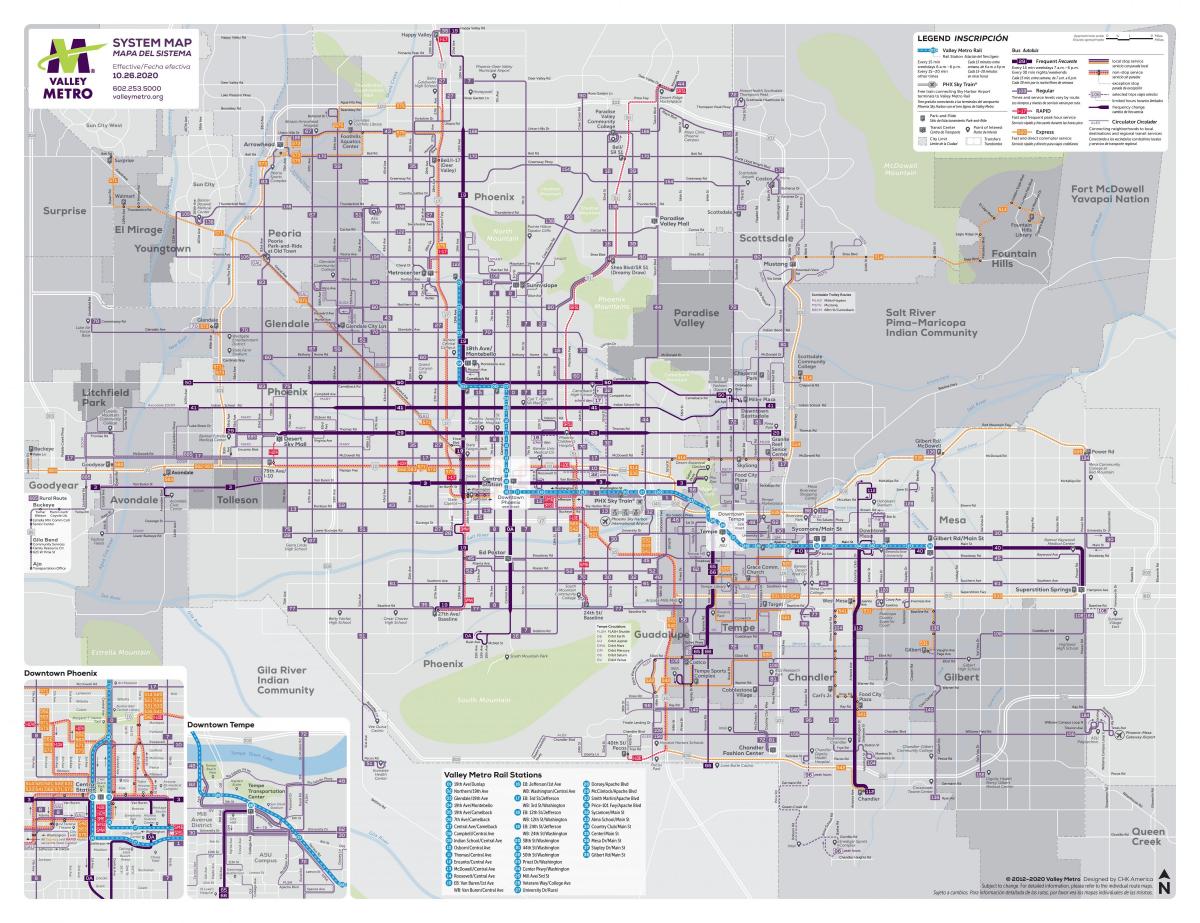 Plan des transports publics de Phoenix