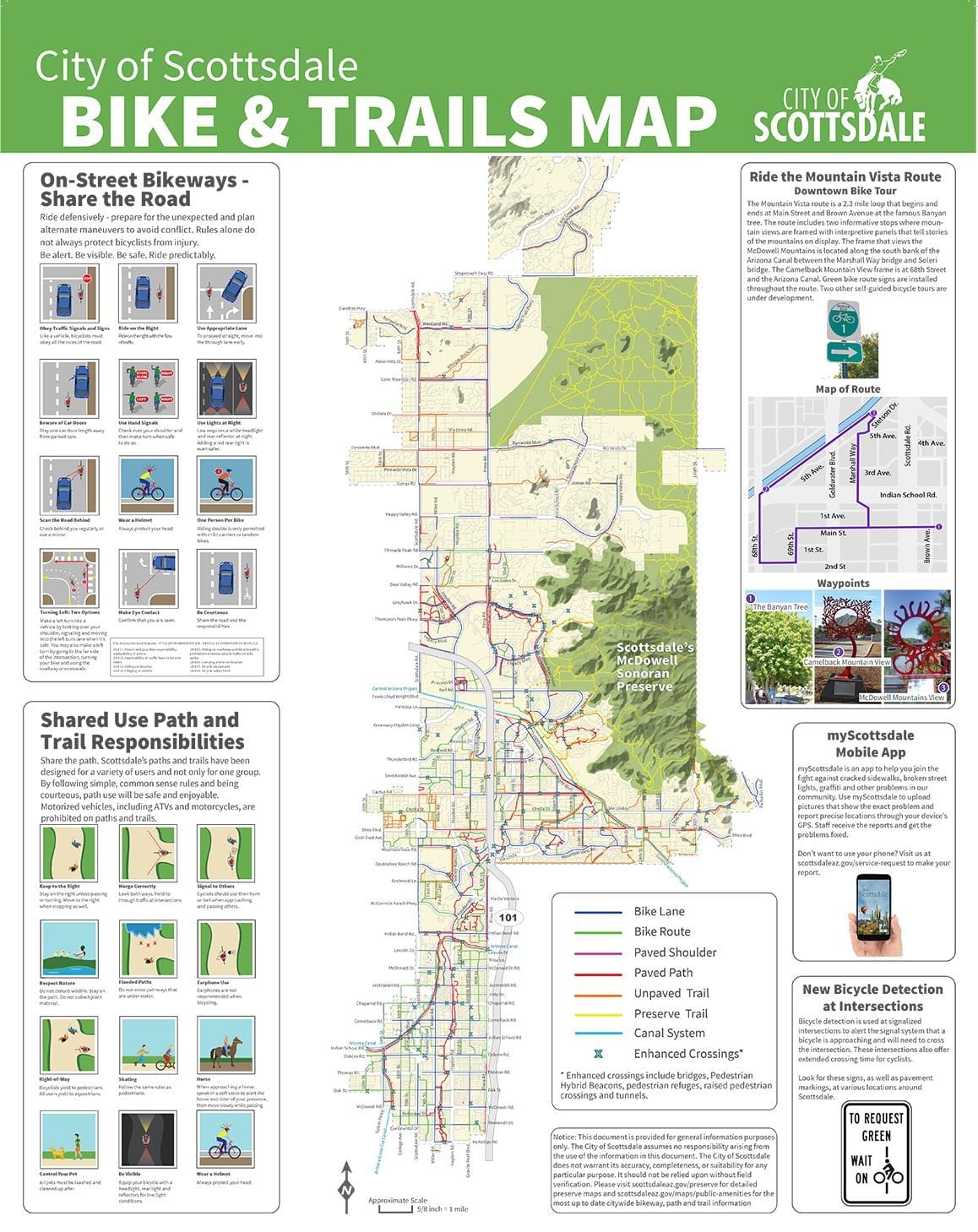 Plan des pistes cyclables de Phoenix