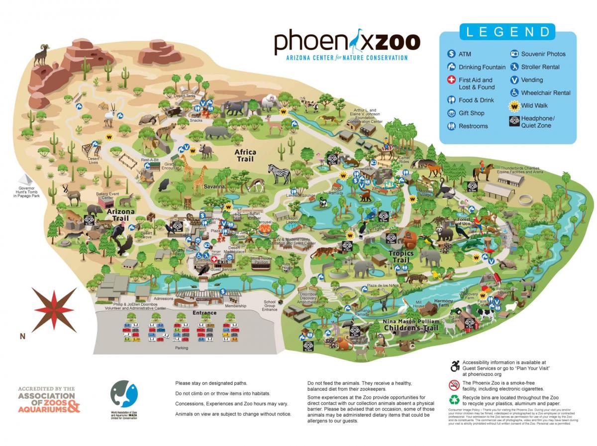Plan du parc zoologique de Phoenix